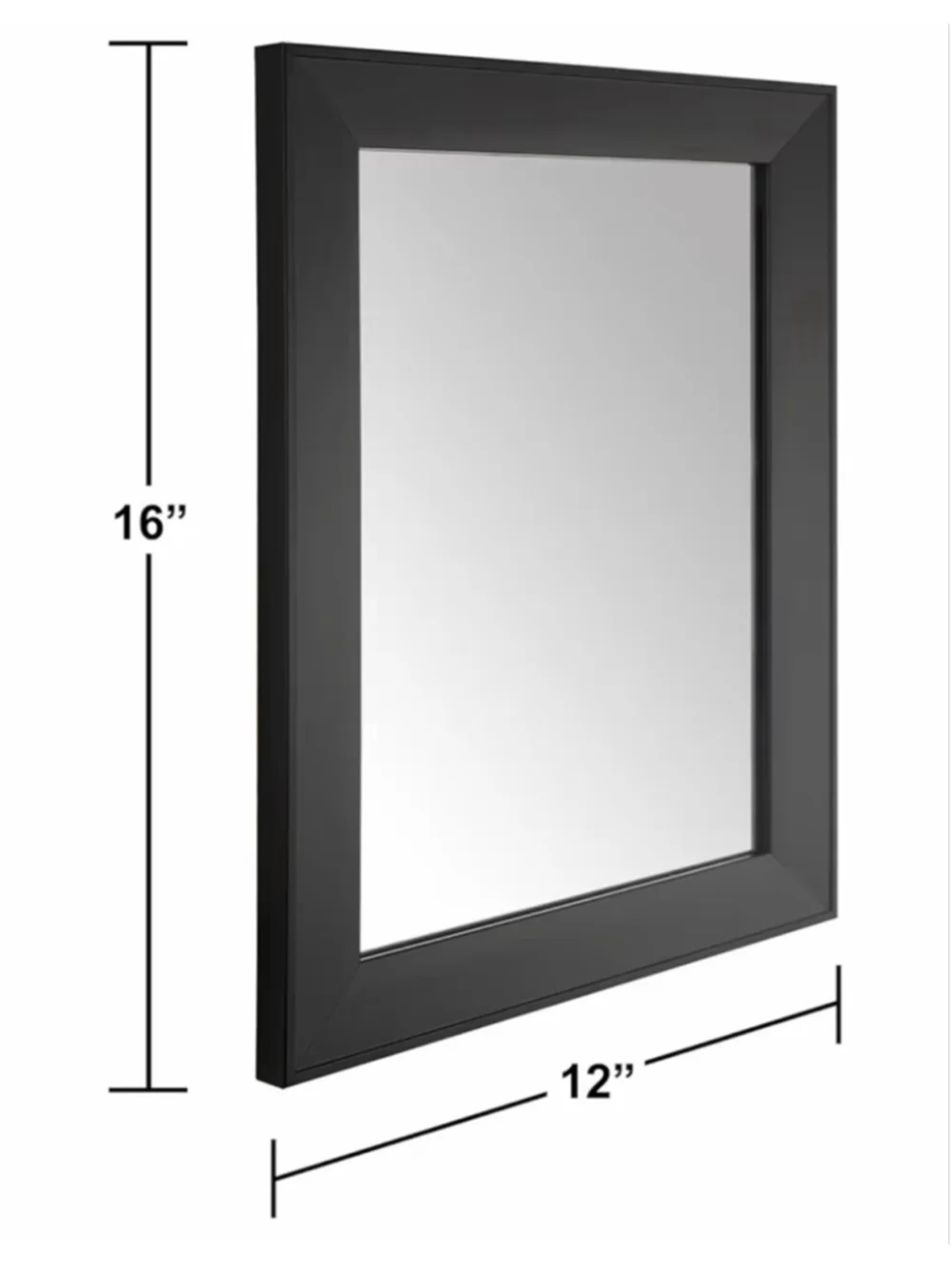 NEW Black Rectangular Wall Mirror 12